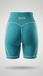 กางเกงขาสั้นออกกำลังกายเอวสูงสำหรับผู้หญิง ระบายอากาศได้ดี สไตล์สตรีทแวร์ เหมาะสำหรับโยคะ ฟิตเนส ยกกระชับสะโพก - Product Image 5