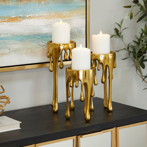 Elegante Candelabro de Aluminio Dorado para Bodas, Decoración Única para el Hogar, Navidad y Accesorios para Cumpleaños/Fiestas - Product Image 2
