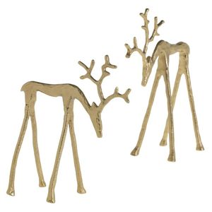 Décorations de Noël modernes en métal en forme de rennes, ensemble de 2 ornements faits à la main, finition noire - Product Image 4