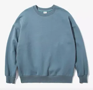 Sweat-shirt à capuche pour homme en coton lourd, coupe oversize, col rond, avec logo brodé personnalisé, motif uni, impression numérique hiver - Product Image 4