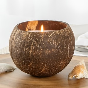 Best choice coconut shell <b>wax</b> <b>candle</b> for gifting home decor hand-crafted coco bowl <b>candles</b> - Product Image 1