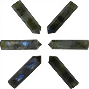 ALIZA AGATE EXPORTS ลาบราดอไรต์ธรรมชาติทรงดินสอปลายแหลมขัดเงา คริสตัลเจมสโตนสำหรับงาน DIY จำนวนมาก - Product Image 3