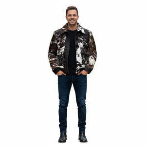 Veste en cuir de vachette avec fourrure véritable, style tendance, en cuir véritable de haute qualité, coupe ajustée, style personnalisé, qualité supérieure durable, unisexe - Product Image 1