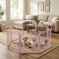 Clôture pour chien en tube carré en fer robuste, pliable et démontable, structure robuste pour les activités des animaux de compagnie dans la cour familiale