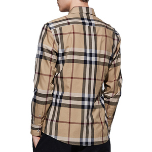 Chemise à carreaux à manches longues pour homme, coupe classique, décontractée, motif tissé, beige, noir, rouge, gris - Product Image 5