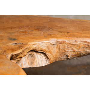 Ensemble de table en racine de teck rustique avec tabourets en bois naturel, meubles de salon artisanaux pour maisons et villas, luxe haut de gamme ARTERRA - Product Image 5