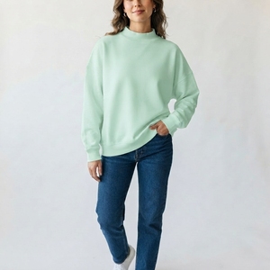 <b>Women</b>’s Casual Oversized Mockneck Sweatshirt Loose Fit Warm Fleece Long Sleeve Pullover Streetwear <b>Top</b> - Product Image 1