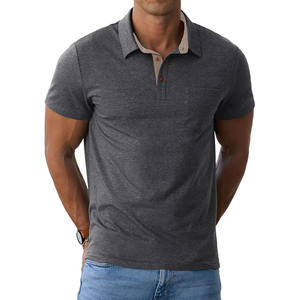 เสื้อโปโลผู้ชายลำลองสำหรับเล่นกอล์ฟ ผ้าแห้งเร็ว ทรงเข้ารูป ผลิตจากผ้าฝ้าย/โพลีเอสเตอร์ รับสกรีนโลโก้ที่แขนซ้าย คุณภาพสูง ผ้าถักเนื้อนุ่ม แขนสั้น - Product Image 1