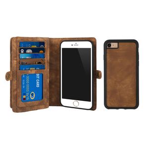 Étui portefeuille magnétique 2-en-1 en cuir pour iPhone 8 avec fermeture éclair, 13 emplacements pour cartes et pochette à monnaie, sacoche de téléphone portable - Product Image 3