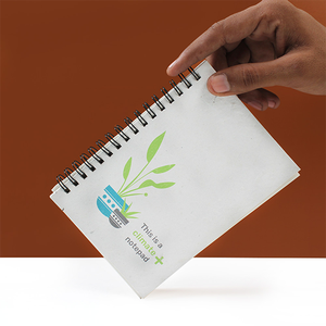 Cuaderno Plantable Sostenible A6 Plus - Cubierta de Papel Sembrable, 144 Páginas Recicladas, Encuadernación Wire-O, 80 GSM, Ecológico, Corporativo - Product Image 5