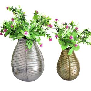 Florero de aluminio moderno lujoso hecho a mano latón niquelado vidrio hierro maceta hogar Hotel uso boda costera - Product Image 4