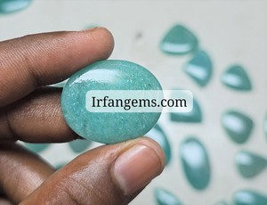 Amazonite de qualité supérieure, 100% naturelle, cabochon, pierre précieuse en vrac pour la création de bijoux, cristal d'Amazonite, prix du lot en gros - Product Image 1