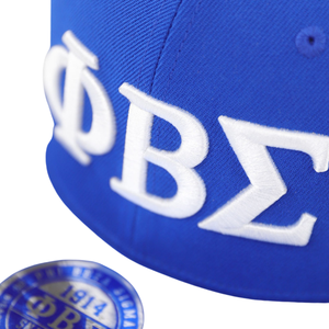 Phi Beta Sigma Snapback Cap Royal Blue Greek Letter <b>Hat</b> Adjustable <b>Flat</b> Brim Sorority Fraternity Apparel Stylish Cap - Product Image 4