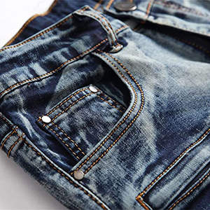 กางเกงยีนส์ขาสั้นวินเทจผู้ชาย ขายส่ง แฟชั่นฤดูร้อน ระบายอากาศได้ดี เอวกลาง กางเกงขาสั้นฤดูหนาว สีเข้ม ยีนส์ถัก - Product Image 4