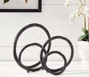 Multi round Shape Black Color Aluminum Metal Sculpture <b>For</b> Living Room <b>Table</b> Decoration Unique Design Round Metal Sculpture - Product Image 4