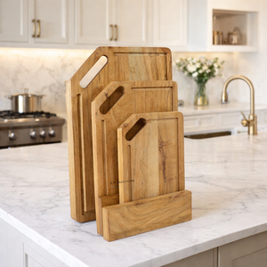 Planches à découper en bois durables pour la cuisine, planches à découper personnalisées, planches à découper longues et durables en acacia, planches à charcuterie rectangulaires avec poignée - Product Image 1