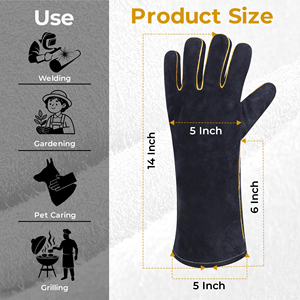 Hot Selling Customizable Full-Finger Breathable Leather Safety <b>Gloves</b> Outdoor Usage Welding Safety <b>Gloves</b> For Adults - Product Image 5