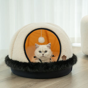 Hoge Kwaliteit Merk Design Lamsfleece Warme Schattige Grot Kattenhuis Lichtgewicht Draagbare Puppy Bedden Voor Huisdieren - Product Image 1