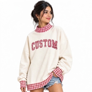 Proveedor OEM de Suéteres Holgados de Cuello Alto para Mujer, en Algodón y Felpa, Corte Relajado, Hombros Caídos, Ropa Casual - Product Image 1