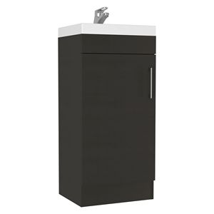 Mobile da Bagno Sevilla con Anta Singola, Armadietto Nero - Product Image 5