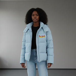 Veste en duvet d'oie de luxe surdimensionnée avec col en fourrure de renard naturelle pour femmes, veste matelassée chaude décontractée avec gants, manteau parka - Product Image 4