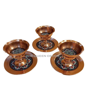 Premium Quality Set of 3 round Brown Finish Decorative Bowls Free Table Top Food Bowl for Party Occasions - Product Image 1