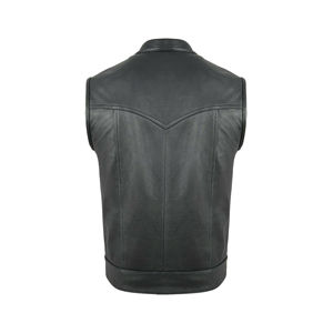 Chaleco de Motocicleta de Cuero Personalizado para Hombre, Talla Grande, Transpirable, Impermeable, Cortavientos, Sin Mangas, para Invierno - Product Image 3