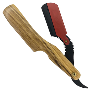 Professional Premium Quality Wooden Handle <b>Straight</b> Edge <b>Razor</b> for Men Stainless Steel Manual Use Barber Shaving <b>Razor</b> - Product Image 1