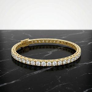 สร้อยข้อมือเทนนิสแบบโซ่คลาสสิกสำหรับผู้หญิง ประดับเพชร เงินแท้ ดีไซน์หรูหรา ระยิบระยับเหนือกาลเวลา เหมาะสำหรับเป็นของขวัญในงานปาร์ตี้ - Product Image 2