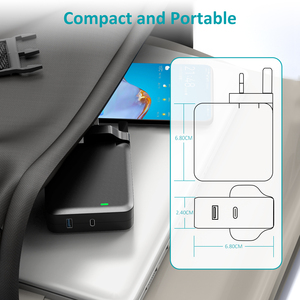 อะแดปเตอร์ชาร์จ GaN 100W PD 3.0 สำหรับติดผนัง ชาร์จเร็ว USB C พร้อมสาย Type C + USB A สำหรับแล็ปท็อป MacBook <span class=keywords><strong>iPhone</strong></span> <span class=keywords><strong>Airpods</strong></span> - Product Image 6