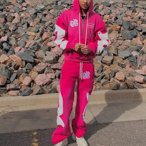 Conjunto de 2 Piezas de Ropa Deportiva con Pedrería, Sudadera Holgada y Pantalones Deportivos Anchos - Product Image 2