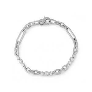 Pulsera de cadena de eslabones tipo clip con diamantes de laboratorio personalizados, oro macizo de 10K, 14K, 18K, minimalista, 6.5 pulgadas, para uso diario, fabricación de joyería - Product Image 1
