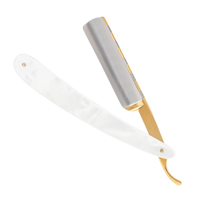 Maquinilla de afeitar de barbero hecha a medida de alta calidad, hoja de acero inoxidable de Color blanco y dorado con excelente seguridad, superventas - Product Image 1