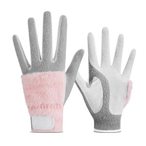 Guantes blancos de Golf para mujer, guantes térmicos de piel de conejo, para otoño/invierno, 1 par de guantes térmicos de piel, guantes deportivos - Product Image 1