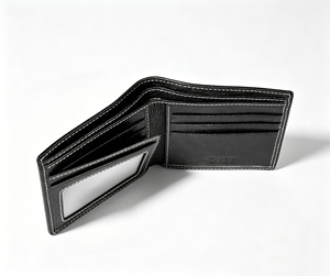 [In Stock] Castello Men's Vintage Bi-Fold <b>Wallet</b> Genuine Leather RFID Protection Polyester Lining Black Brown - Product Image 4