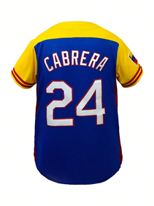 Venezuela <b>Baseball</b> Jersey Men's Short Sleeve Polyester Team Sports Top Button Front Custom Uniform for Match Training Wear - Product Image 5