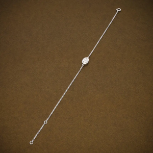 Bracelet minimaliste serti de diamants de laboratoire, 1 carat, forme ovale, diamant de laboratoire certifié D VVS2, bijoux élégants et raffinés - Product Image 3