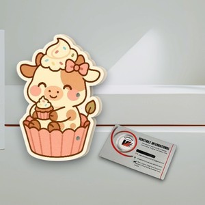 Cute Cow <b>Cupcake</b> Eyelash Extension Training Box Cardboard Oval Lash Storage <b>Case</b> Packaging Beauty Tool - Product Image 1