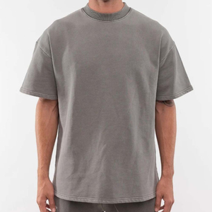 Nouveaux T-shirts pour hommes en coton 100% confortables, à manches courtes, surdimensionnés, avec logo personnalisé, respirants, design tendance, vente en gros - Product Image 4