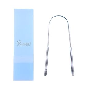 Grattoir à langue en acier inoxydable avec étui de rangement, réutilisable, pour une haleine fraîche, outil d'hygiène buccale, nettoyant quotidien pour la langue - Product Image 1