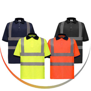 เสื้อยืดผู้ชายสีน้ำเงินสะท้อนแสง ระบายอากาศ แห้งเร็ว กันยับ ป้องกันอันตราย ตรวจจับเข็มได้ มองเห็นได้ชัดเจน เสื้อผ้าทำงาน ผ้าฝ้าย - Product Image 2