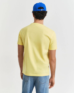 Camiseta Premium de Algodón Amarillo para Hombre, Manga Corta, Cuello Redondo, Corte Regular, Tejido Jersey Informal, Cómoda, para Uso Diario - Product Image 2