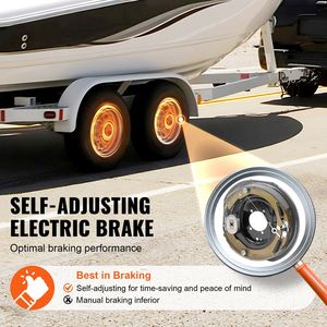 Kit de frein de remorque électrique auto-ajustable 12" x 2" pour essieu 7000 lb, fixation 5 trous, 2 paires - Product Image 1