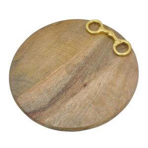 เขียงชีสทรงกลมลายหัวม้าสีทอง ทำจากไม้ ป้องกันการลื่น ปลอดภัยต่อสิ่งแวดล้อม ใช้กับเครื่องล้างจานได้ - Product Image 6