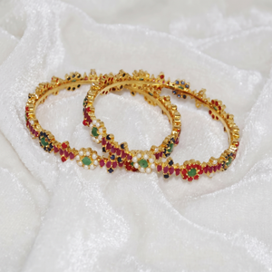 Vente en gros de bracelets floraux en argent sterling 925 plaqué or avec pierres précieuses naturelles multiples, bijoux fins, Memoria Jewels - Product Image 5