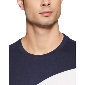 Camiseta de Manga Corta para Hombre, con Bloques de Color y Diseño Geométrico, Cuello Redondo, Estilo Casual Tejido - Product Image 3