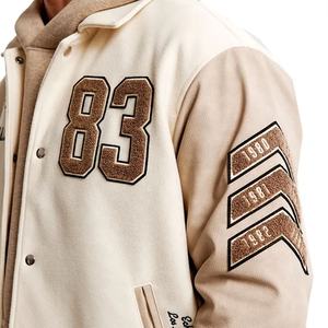 2025 Winter High Quality Streetwear Varsity Jacket Custom Embroidery Letterman Collarless Design <b>Light</b> Feature Customized Logo - Product Image 5