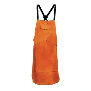 Premium Quality Cowhide Split Leather Sleeveless <b>Apron</b> Durable Industrial Body Protection Fire Resistance Spark Heat Features - Product Image 1