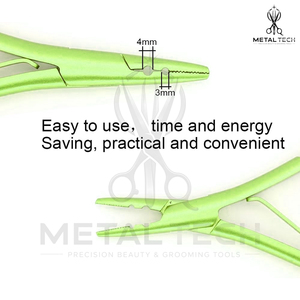 Pince professionnelle vert citron en acier inoxydable pour l'élimination des extensions capillaires, ouvre-micro-anneaux multi-trous, outil de décollement pour salon - Product Image 6