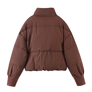 Chaqueta Acolchada Blanca para Mujer, Impermeable, Gruesa, con Capucha, Cierre de Cremallera, Capucha Desmontable, Poliéster - Product Image 3